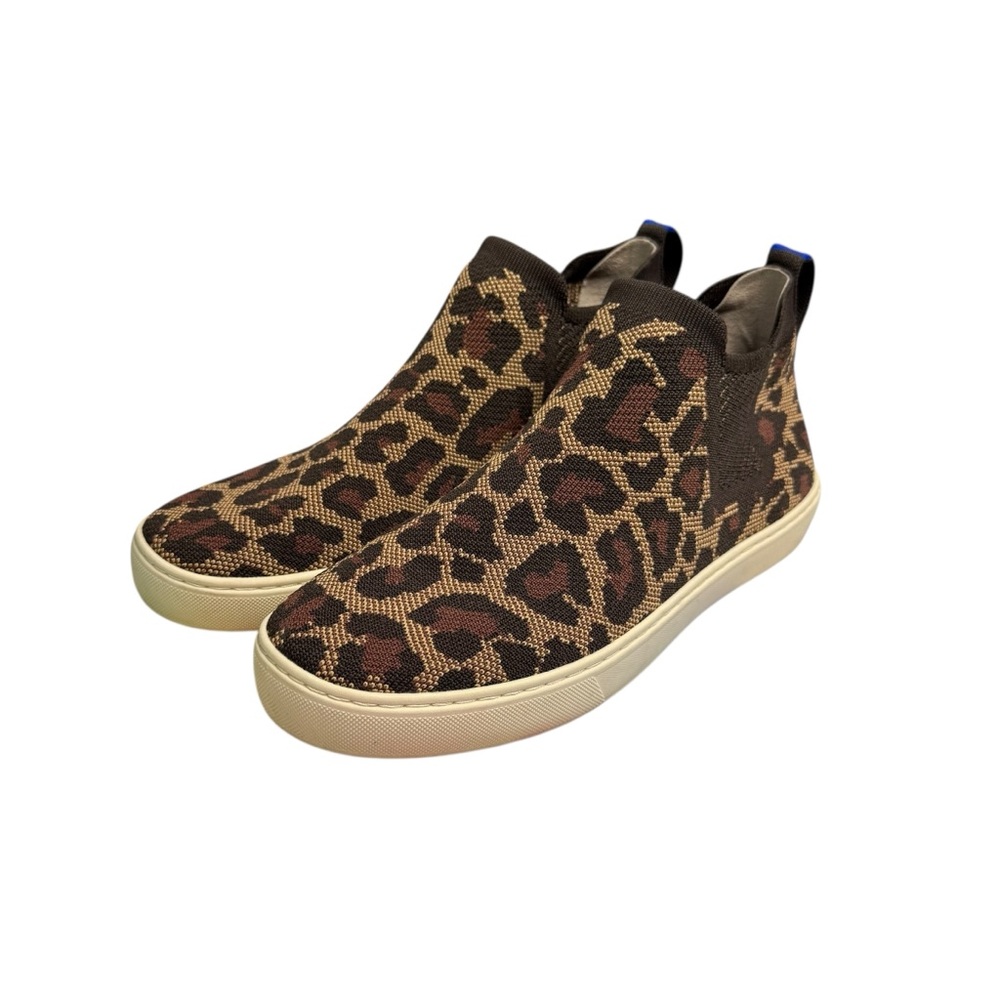 Rothy's Wildcat Print Chelsea Sneaker Knit Casual Neutral Pull On Comfortable